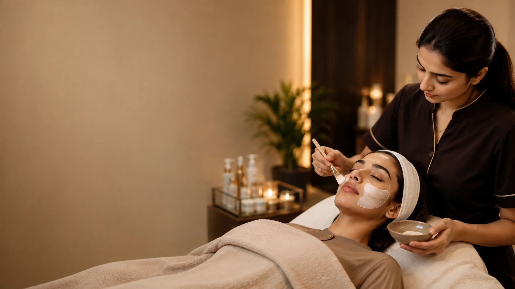 Facial treatment at HM Beauty Lounge