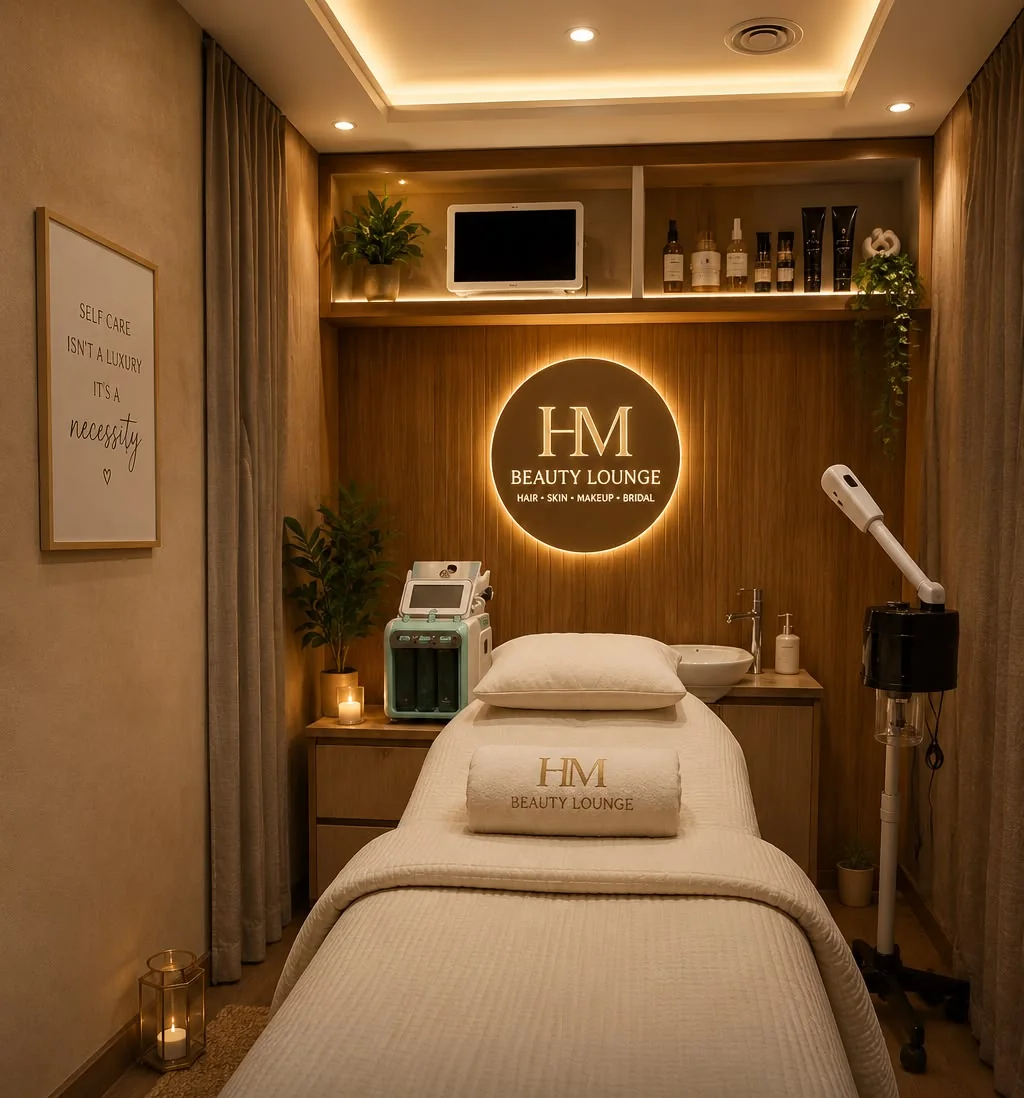 Facial treatment room at HM Beauty Lounge