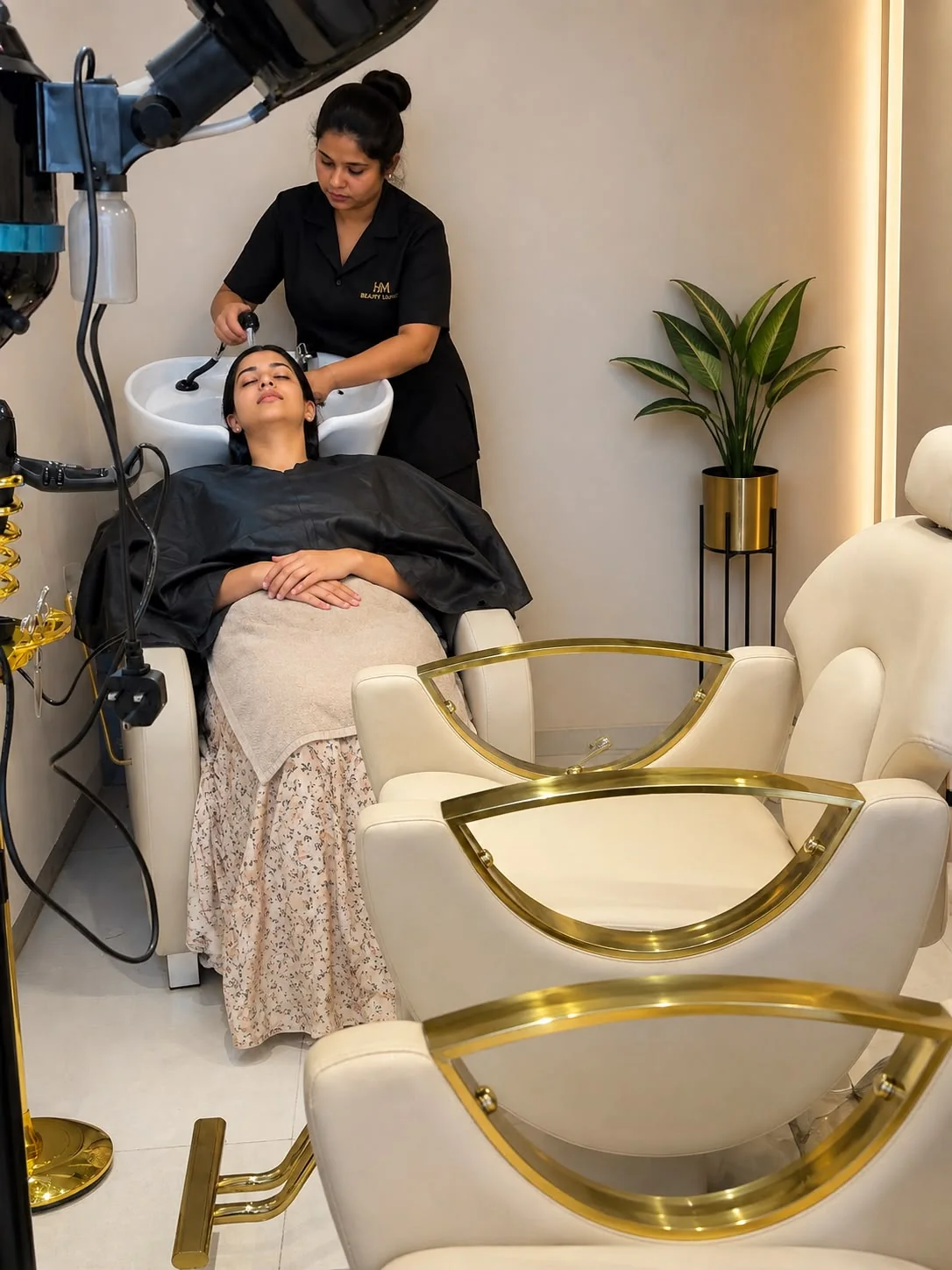 Hair wash and blow dry station at HM Beauty Lounge